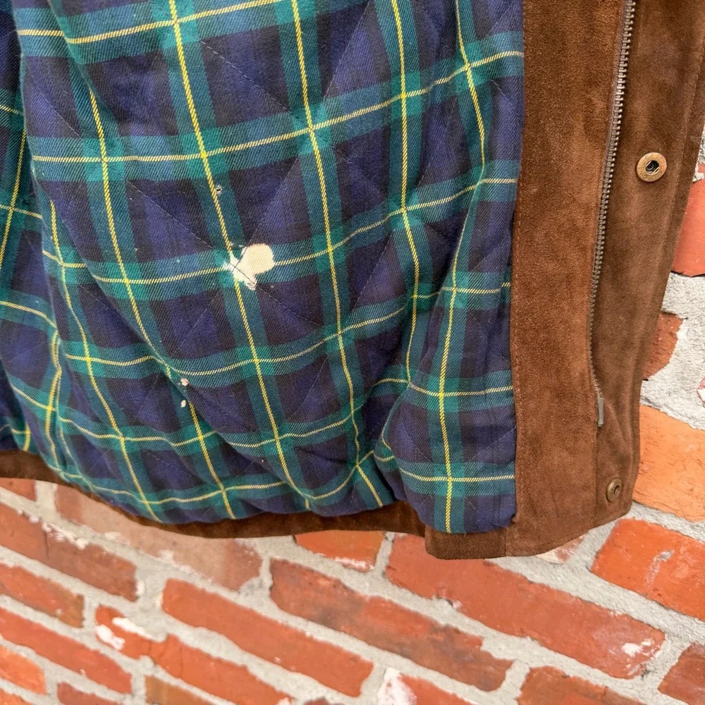 Polo‎ Ralph Lauren Brown Suede Field Jacket Plaid Lined Men’s XL